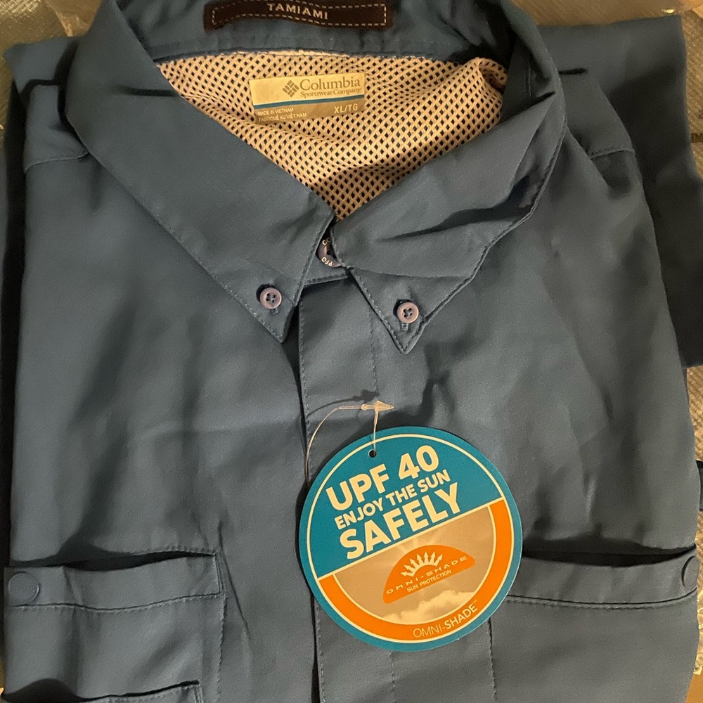 Columbia cool fishing button down shirt nwt